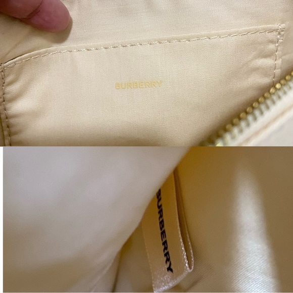 🆕 Burberry Cosmetic Pouch Converted Shoulder Bag with Wristlet Beige - Picture 11 of 13